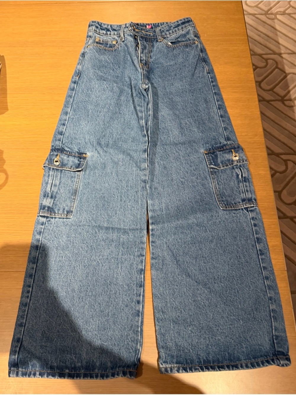 Wide-Leg Cargo Jeans